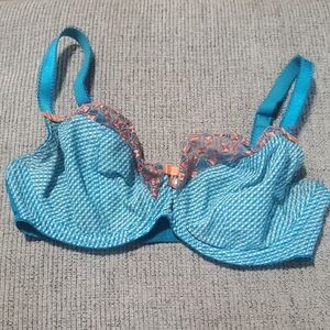 Curvy Kate Blue and Peach Bra 30F